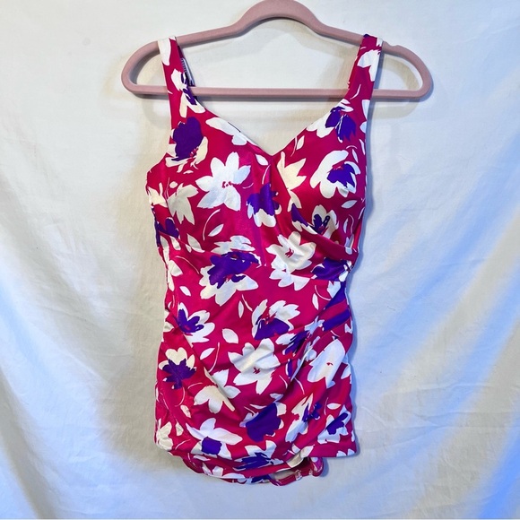 Vintage Perfection Fit by Roxanne 14/36 Cup C Floral One-Piece Swimsuit - Picture 1 of 6